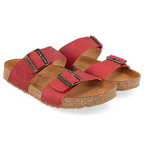 Image of HAFLINGER Andrea Elegant Leather Sandals with Rubber Sole and Cork Latex Footbed Unisex