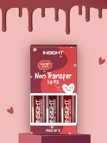 Image of INSIGHT Non Transfer Liquid Lipstick Kit - Reds (Pack of 3) | Waterproof | Matte Finish | Transfer & Smudge Proof | Lightweight | 12 Hr Wear| Highly Pigmented 12 g