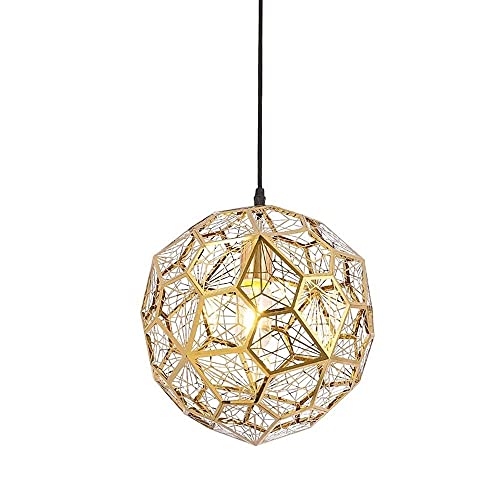 Chandelier suspension E27 en acier inoxydable géométrique pour salon et bar