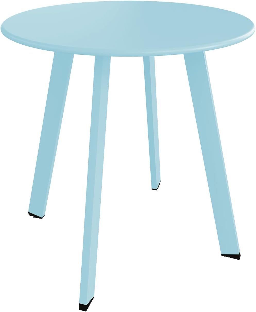 Grand patio Outdoor Side Table Round End Table with Square Feet Small Accent Table Great for Bistro Patio Balcony Grey Green