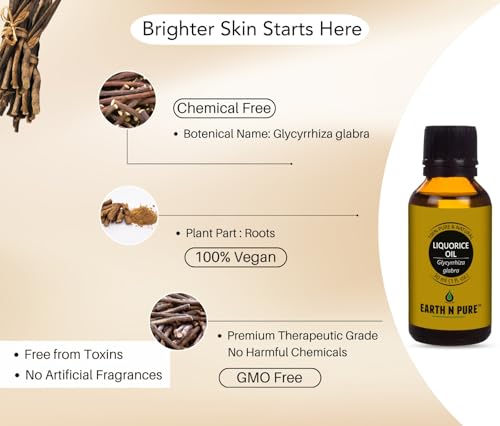 Image of Earth N Pure Licorice Oil | 100% Pure & Natural | For Even-Looking, Radiant Skin | Nourishing Facial & Body Oil | 100ml