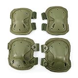 azumafy サバゲー プロテクター 肘あて 膝あて ニーパッド 肘パッド 膝パッド フリーサイズ ローラースケート スケボー サイクリング (グリーン)