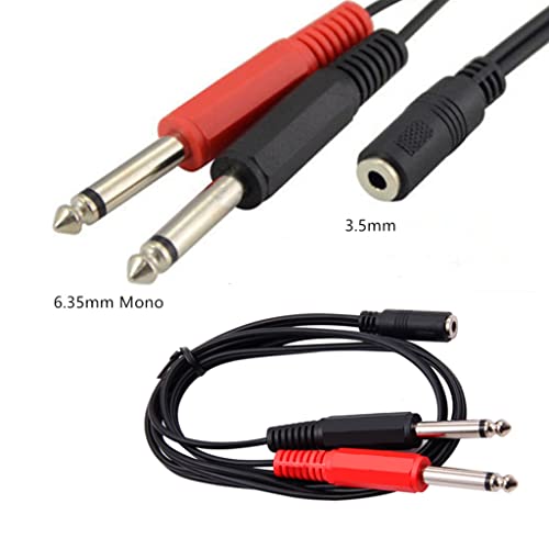 Cable splitter Y 3.5mm a 2x6.35mm Mono para altavoz miniatura 6