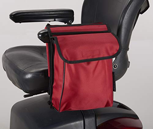 Ducksback Sacoche de mobilité pour scooter/fauteuil roulant avec portefeuille de rangement polyvalent, Rouge