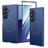 VEGO for Galaxy Z Fold 7 Case, Compatible with MagSafe, with Front Tempered Glass Screen Protector, Support Wireless Charging Slim Magnetic Shockproof Cover for Samsung Galaxy Z Fold 7 - Dark Blue