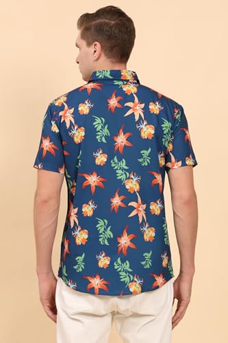 Image of Mens Printed Casual Shirts Short Sleeves Button Down Tropical Shirts