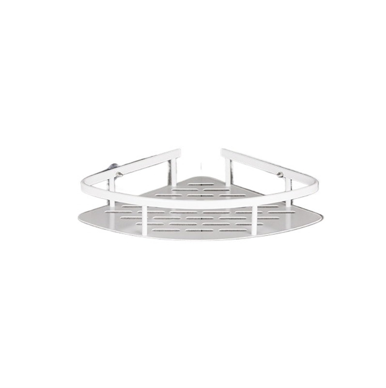 DHYUACN Shower Caddy Bathroom Shelf Kitchen Storage Organizer Aluminum Alloy Shampoo Rack Shower Accessories No Drill(StyleB-White-1PC)
