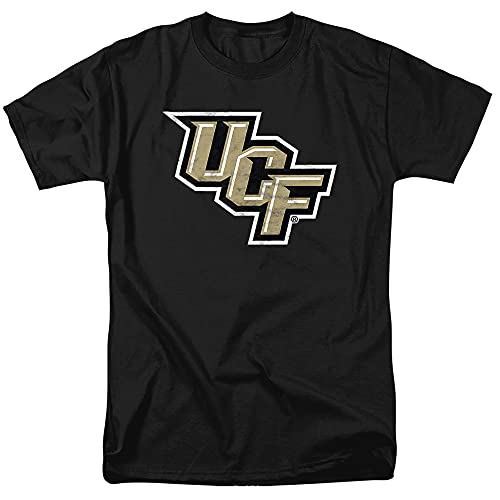University of Central Florida UCF UCF Knights Official Distressed Primary Logo Unisex Adult T Shirt Black Small