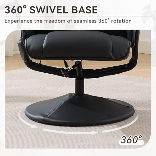 Sillón reclinable piel sintética negro miniatura 7