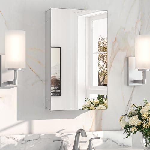 Keonjinn Medicine Cabinet Mirror for Bathroom 14x24 Adjustable Shelves