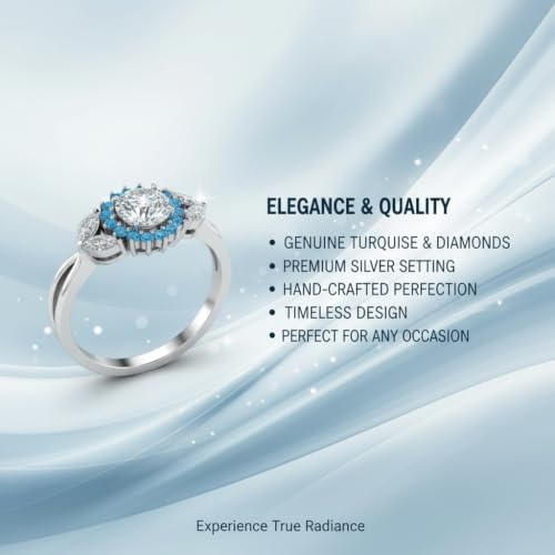 Image of 55Carat Choose Your Gemstone Flower Halo Split Shank Diamond CZ Ring Sterling Silver Round Shape Halo Engagement Rings Everyday Jewelry Wedding Jewelry Handmade Gifts for Wife US Size 4 to 12
