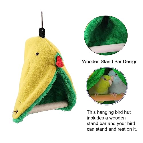 Image of Bird Hammock Bird hut for cage Warm Bird Bed Triangle Plush Hammock Cage Hanging Bird Tent 4.7inch*7.1inch Bird Bed for cage for Birds Parrots Nests