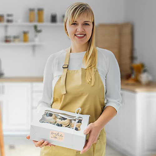 300 Handmade With Love Stickers In Sheets | 1.75" X 2.75" Special Cut Size | Typical Shape Design With Gold Foil And Light Peach Background | Highly Recommended For Small Business Owners (1 Pack) #TOP2