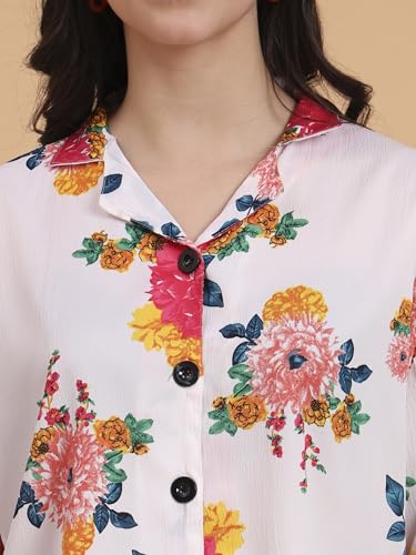 Image of Women's Cotton Blend Printed Combo (Pack of 2) Shirts - 3 /4 Sleeves V Collar Neck (COMBO1744)
