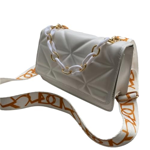 Chain Bag Versatile Crossbody Bag Wide Band Shoulder Bag for Women Girl PU Bag Casual Trendy Handbag Mini Square Bag2