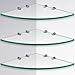 Kingrol 3 Pack Glass Bathroom Shower Shelves, Extra Thick Wall Mounted Shelves, Clear Floating Corner Shelves for Kitchen, Bathroom, Living Room, Office