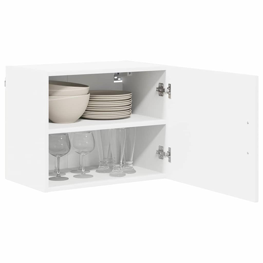 Wandschrank Lucca Weiß aus Holzwerkstoff 50 x 31 x 40 cm mit 2 Regalen und 1 Tür, vielseitiger Küchenschrank für Stauraum, Aufbewahrung und Moderne Küchenorganisation