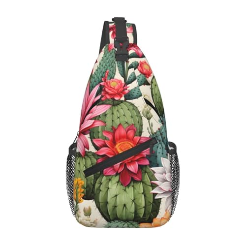 Bolso cruzado ligero con estampado de cactus para viaje miniatura 1
