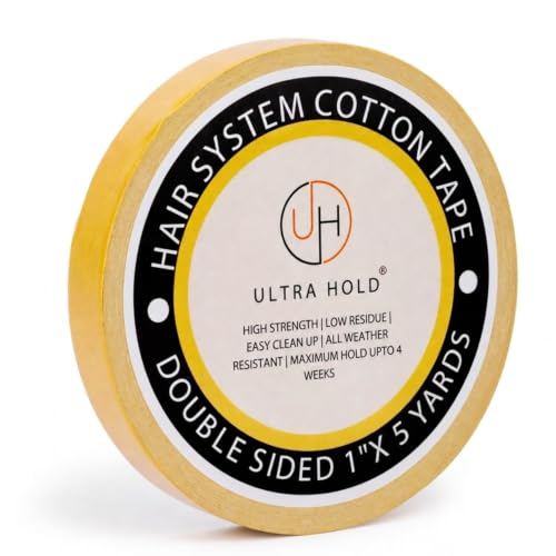 Image of Ultra Hold Waterproof Cotton Hair Patch - Double-Sided Wig Tape Roll (1 inchx5 Yards /5 Meters) Strong Hold for Hair Systems Invisible, Unisex Wig & Hair Patch for Men & Women