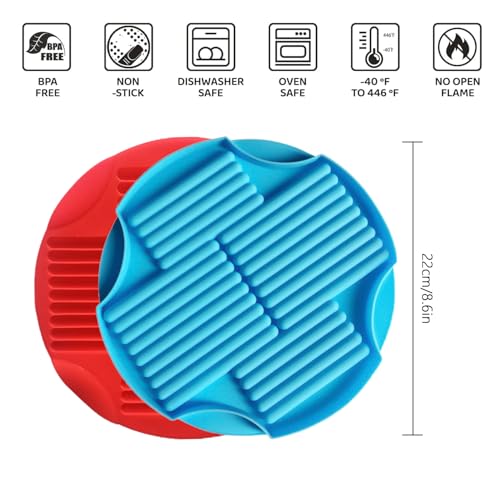 YXHZVON 2 Stück Backmatte Hundekekse, 30 Kavitäten Lange Keksform, Silikon Backmatte für DIY Snack,Schokoriegel,Keksstick,Eiswürfelform(Rot + Blau)