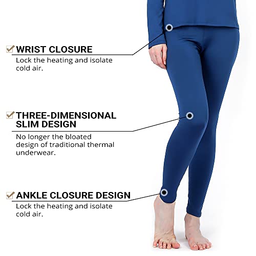 Image of Women's Thermal Underwear Base Layer with Fleece Lined Winter Cold Weather | HEROBIKER Long Johns Moisture-Wicking, 4-Way Stretch. Ultra Soft Lounge Set Top Bottom Warm Idea for Cycling Skiing Outdoor