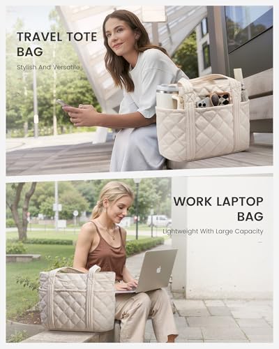 LOVEVOOK Puffer Tote Bag para mujer con portavasos miniatura 6