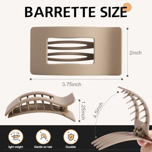 image for Ehaler 8 Pack French Flat Hair Clips for Women – Large Matte No-Slip