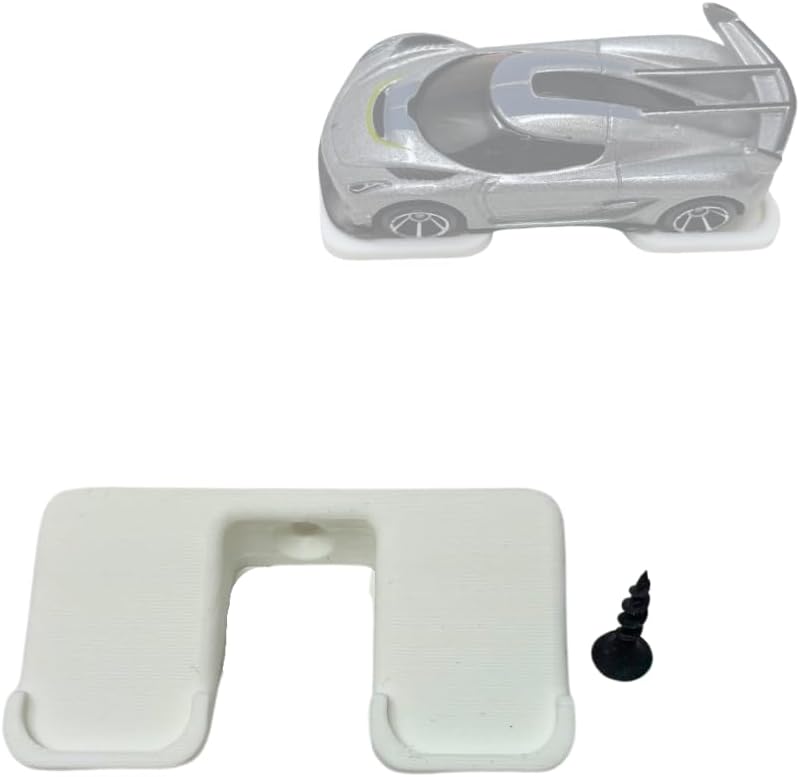 Wall Display Mounts Compatible with Hot Wheels Racecars | Display & Easily Access Toy Racecars | Made in USA (White, 10 Pack)