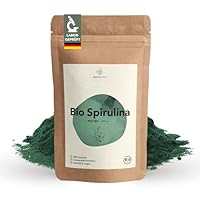 BIONUTRA® Bio Spirulina Pulver 250 g, rückstandskontrolliert, nach EU-ÖKO-Standard hergestellt, vegan, laktose- & glutenfrei, ohne Zusätze, Spirulina Pulver Bio