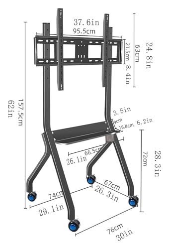Soporte móvil para TV ajustable con ruedas miniatura 4