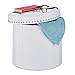 Relaxdays Sgabello con Contenitore, Pieghevole, Imbottitura Morbida, Rotondo, in Stoffa Trapuntata HD 43 x 46 cm, Bianco