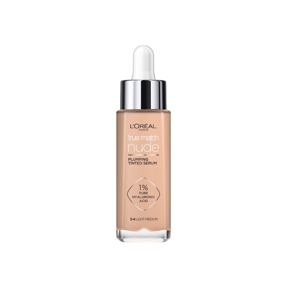 L'Oreal Paris True Match Tinted Serum Foundation, 1% Hyaluronic Acid, Hydrati...