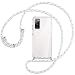 Produktbild mtb more energy® Handykette kompatibel mit Samsung Galaxy S20 FE (SM-G780, 6.5'') - weiß+grau gestreift - Smartphone Hülle zum Umhängen - Anti Shock Full TPU Case