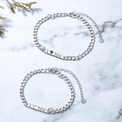 Couples Bracelets for Women Men 925 Sterling Silver Couple Friendship Bracelets Matching Jewelry4