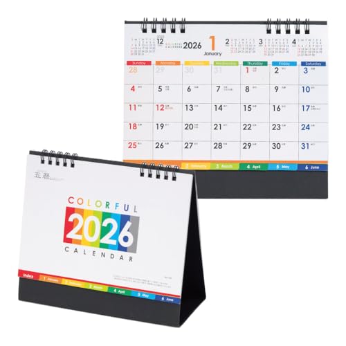 Amazon | ムトウユニパック MU-104 COLORFUL 2026年 卓上カレンダー