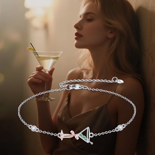 Martini Bracelet Sterling Silver Martini Bracelet Wine Jewelry for Women3