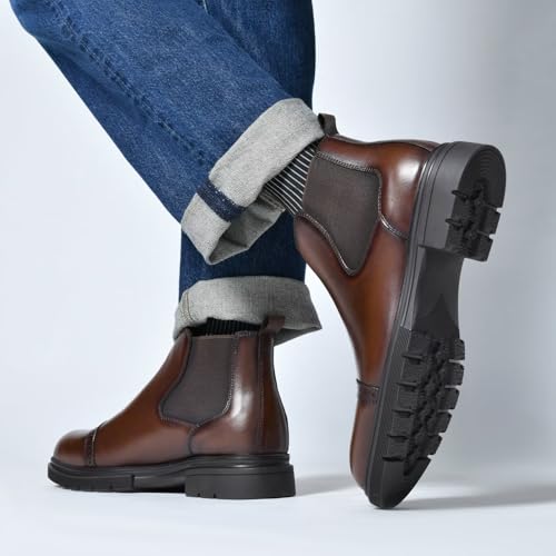 Image of Arkbird Men's Dress Boots Genuine Leather Ankle Boot for Men Classic Casual Oxford Style Footwear