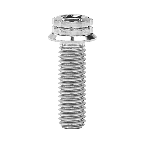 Image of Titanium Flange 12 Point Head M8 x15 20 25 30 35 40 45 50 55 60 65mm Screw Bolt Pack of 4 (M8x25mm, Normal Titanium)