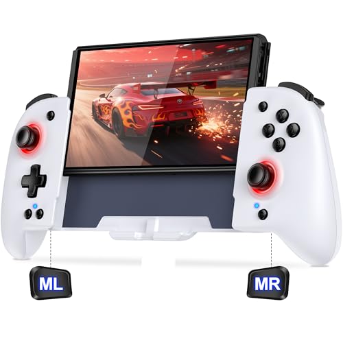 Gammeefy Switch Joypad Controller for Nintendo Switch/OLED, One-Piece Ergonomic Switch Controller With 9 Lights Color, Wireless Switch Remote for Those Who Prefer Handheld Mode