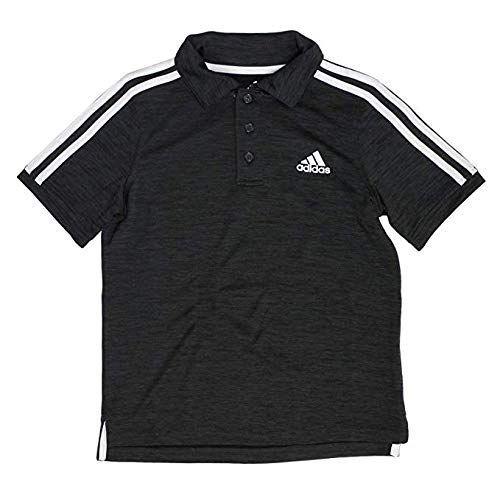 adidas Boys Golf Polo Shirt (Space Dye Black, Medium 10/12)2