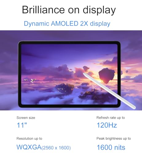 Image of Samsung Galaxy Tab S11 AI Tablet, 11 inch 120Hz AMOLED 2X, 128GB Storage + 128GB SD Card, 12GB RAM, S Pen, 2K+ Touchscreen, Lightweight, Slim Tablet, 18-Hr Long Battery Life, 13MP + 12MP Camera, SM-X730