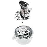 KitchenAid KP26M1XDP Professional 600 Series 6 Quart Bowl-Lift Stand Mixer, Dark Pewter + KitchenAid KICA0WH Ice Cream Maker Attachment Bundle