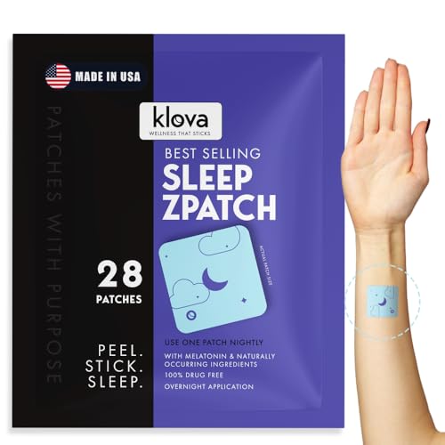 Product Image of the Klova ZSleep Patches for Adults | Natural Sleep Aid with Melatonin, Ashwagandha, Valerian, GABA & L-Theanine | Fall Asleep Faster, Stay Asleep Longer & Wake Up Refreshed | 28 Sleep Patches