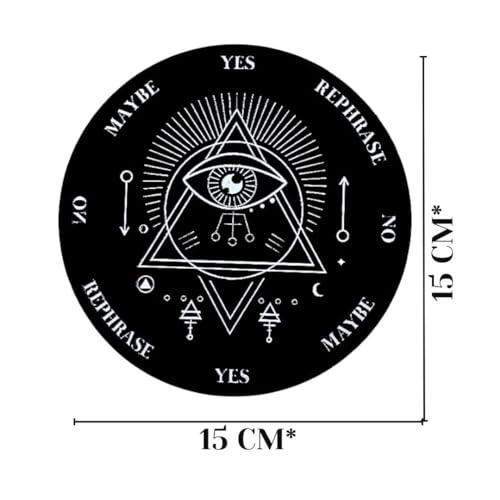 Image of Vastu Evil Eye Pendulum Board |Size- 6inch Approx | Metaphysical Message Board for Witchcraft with Brass (Pendulum Assorted) Acrylic Divination