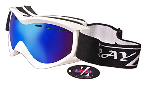 Rayzor - Gafas de esquí y Snowboard (antivaho, protección UV400, ventiladas para esquí y Snowboard), Blanco