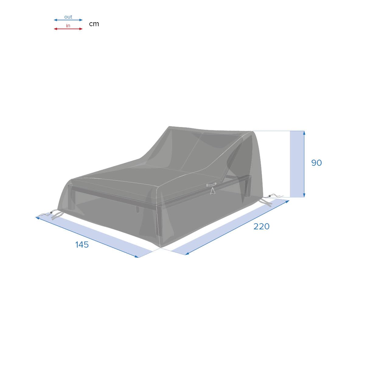 Hespéride - Housse de Protection hambo pour transat Double 220x145x90cm en Polyester