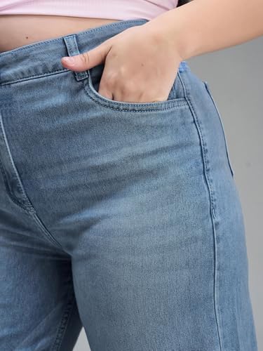 Image of Miss Chase A+ Women's Wide-Leg High Rise Regular-Length Stretchable Denim Jeans