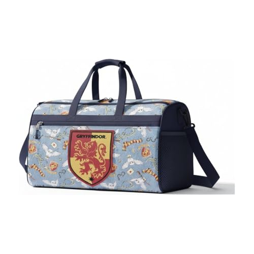 Image of Harry Potter Kids Duffle Bag 16.5 inch - Travel & Sports Bag with Zipper Pocket, Mesh Sides & Strap Gryffindor