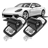 2pcs Never Fade Car LED Door Lights Logo Compatible with 2017-2025 Panamera (971),Ghost LED Projector Laser Courtesy Step Shadow Light Accessorie (White+Gold, Style 4)