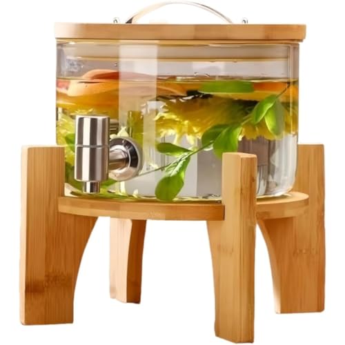 msidtsoy ビバレッジカップ 大容量 1.5L/2.5L/3L/4L/5L 蛇口付き冷水ボトル プラムワイン ジュース ビール ドラゴンヘッド シール ストレージコンテナ 飲酒用 ジャグ ドリンクサーバー 金属台座付き 蛇口 トレー付き ピッチャー